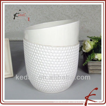 Haushalt Artikel Großhandel Weiß Porzellan Keramik Mülleimer Mülleimer Box